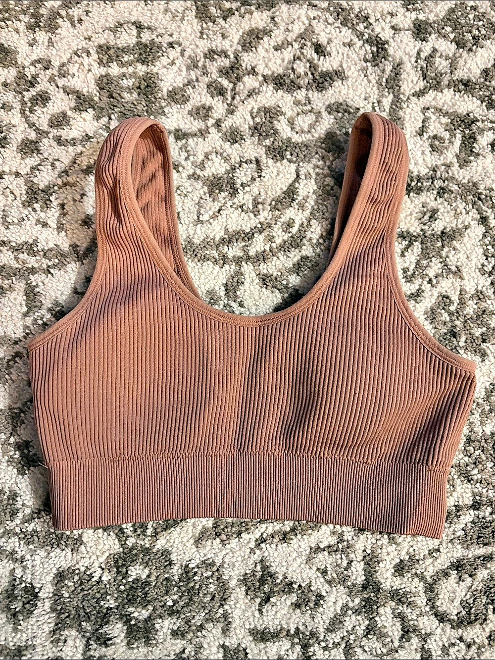 Aerie Superchill Seamless Ribbed Scoop Bralette Brown Small